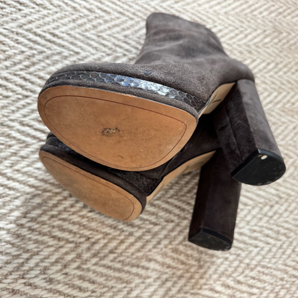 Dolce Vita Vergo Platform High Heel Booties, Galaxy Grey Suede - Picture 4 of 5
